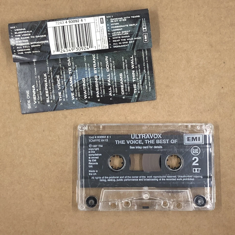 ULTRAVOX Cassette Tape 80s Synth Pop THE VOICE BEST OF DANCING WITH TEARS VIENNA Foto 4 de 4