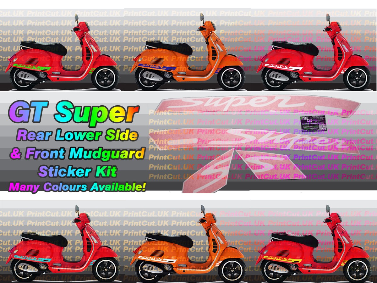 Vespa Super Stickers Decals Stripes GTS GT 125 250 300 2006-2019, sport side