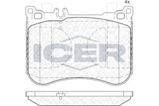 Icer Bremsbelagsatz Vorne Brembo-System für Mercedes CLS Coupe W213 ab 12->