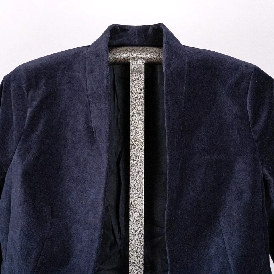 Chaqueta Blazer J.Crew Para Mujer Azul Terciopelo Salir Talla 8 Vacaciones Clásico Evento Foto 3 de 4