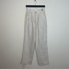 NEW Reformation Mason Linen Pant in Oatmeal Size 6 Full Length Straight