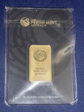 The Perth Mint 20g Gold Bar .9999 Fine 20 Gram Precious Metal Content Pure Gold 5365.35 per troy oz