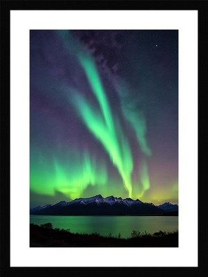 Moody Northern Lights Framed Wall Art Poster Canvas Print Picture
