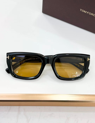 Tom Ford Rectangular Sunglasses FT1327 Black/Yellow 52-22-145mm