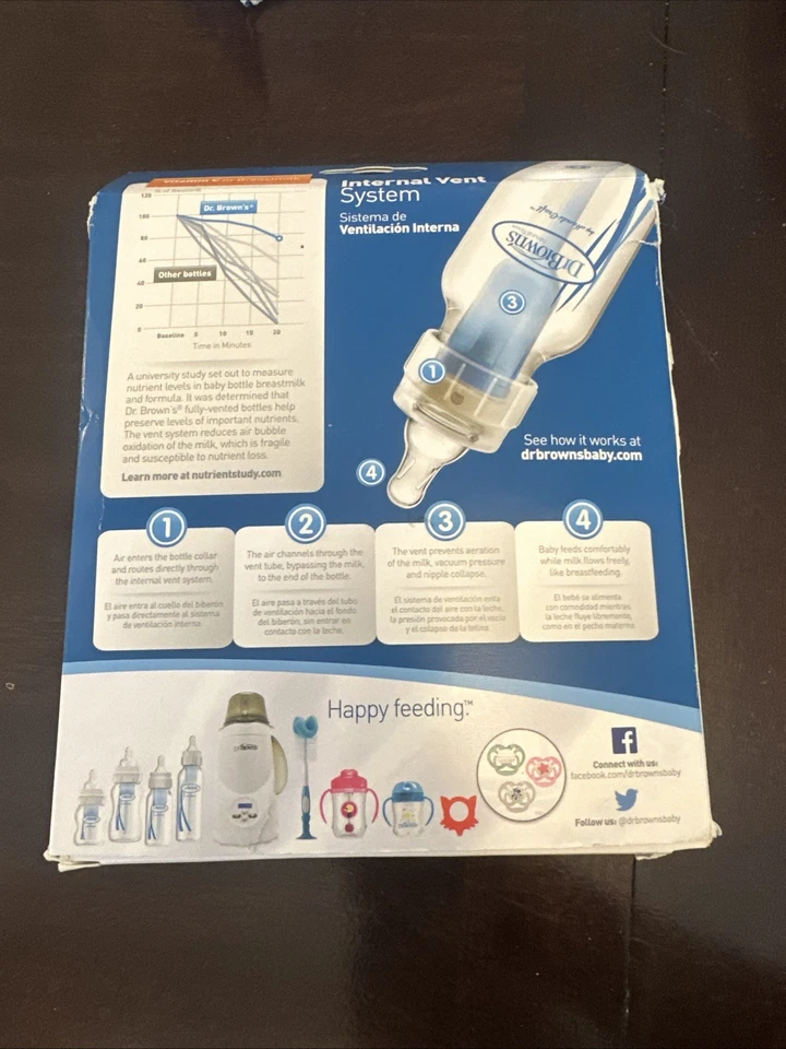 D.R. Botellas Marrón Azul 4 0z 6 Unidades (Flujo Natural) 120 ml Foto 4 de 4