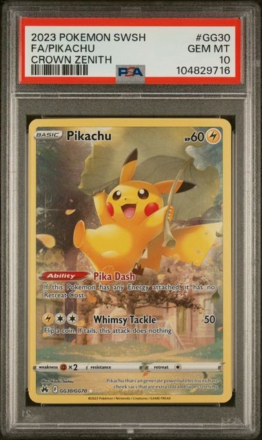 Pokemon Pikachu Crown Zenith Galarian Gallery Full Art #GG30 PSA 10 Gem Mint
