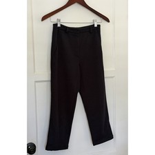 Vintage Prada 90s Y2K Black Trouser Pants Italy Cotton Knit Crop Sz 38 XS Small