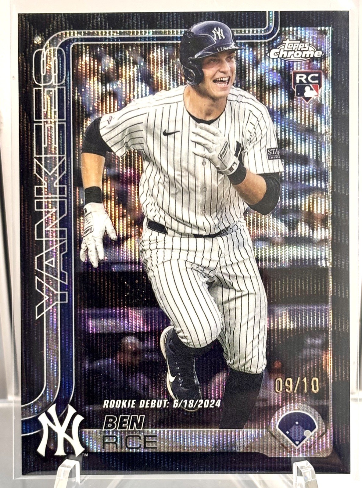 2025 Topps Chrome Update Ben Rice BLACK Wave /10  #USC138 NY Yankees RC SSP