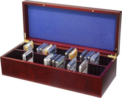 #ad Storage Box for 50 Certified Graded NGC PCGS Coin Slabs New Lighthouse Wood $73.98