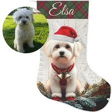 Christmas Stocking, Personalized Dog Holiday Decor, Custom Pet Gift, Festive