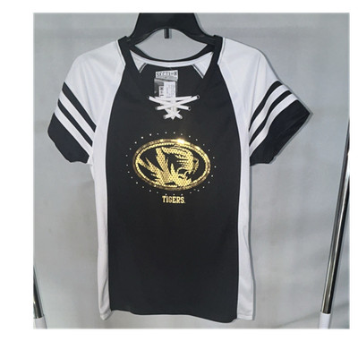Majestic Missouri Tigers Women's Shirt Black White Gold Size M