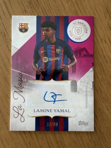 Lamine Yamal Auto 2024-25 Topps FC Barcelona 125th Anniversary Pink /99 Spain