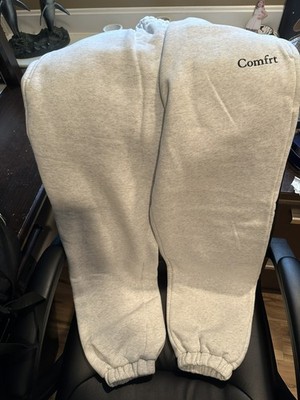 Comfrt Sweatpants Gray Fleece Joggers Size M Unisex Cozy Lounge
