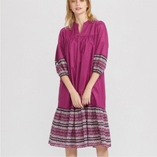 UniQlo Anna Sui Floral Relaxed Dress XS Prairie A-line Tiered Cottagecore