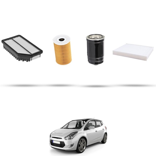 Hoffcar Wartungsset - 4 Filter FüR Hyundai Ix20 1.4 Crdi 66Kw Ab 2010-image