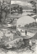 EPPING FOREST. Connaught Water, Chingford; Theydon Bois; High Beech 1888 print