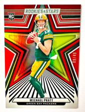 2024 Rookies & Stars Michael Pratt RED & BLUE FOIL Parallel RC SP #/49 Packers!