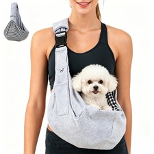 Reversible Dog  Cat Sling Carrier - Padded, Comfortable Travel Accessory