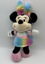 Disney Parks Soft Baby Minnie Mouse Plush Stuffed Pink Pastel Rattle Chime 9"