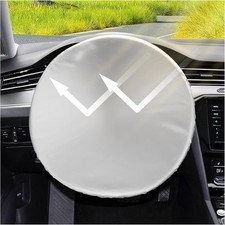 Steering Wheel Cover Sun Shade with Elastic Bands, 210T Silver Coated Wheel Cove