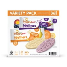 Happy Baby, Happy Family Organic Teether Variety Pack Baby Snacks - 36ct/5.06oz