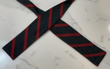 Vintage Brooks Brothers Makers Repp Silk Self Tie Bowtie Bow Tie Dark Green Red