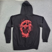Revenge Skull Smoke Hoodie Mens Large Black