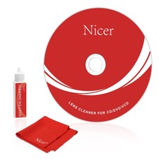 Nicer CD/VCD/DVD Player Cleaner Kit, Laser Lens Cleaning Disc with Set 2, Red