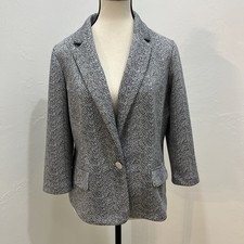 NY C Women Gray Blazer Jacket Cardigan Top Size M