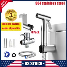 Toilet Shattaf Adapter Hose Bidet Spray Stainless Steel Handheld Shower Head NEW