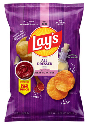 Lay's ALL DRESSED Potato Chips Savory, Sweet & Tangy 7.75 oz (1 Bag)