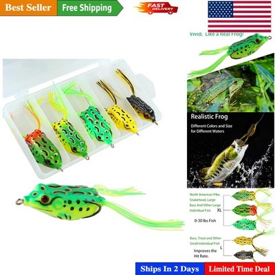 Weedless Frog Lures Set with Bait Box - Perfect for Bass and Snakehead  Fishing | eBay