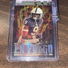 2023 Panini Select Draft Picks Joey Porter Jr En Fuego Silver Prizm Rookie Card. rookie card picture