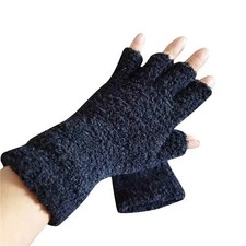 Ladies Women Soft Warm Half Finger Fashion Fluffy Coral Fleece Fingerless Gloves
