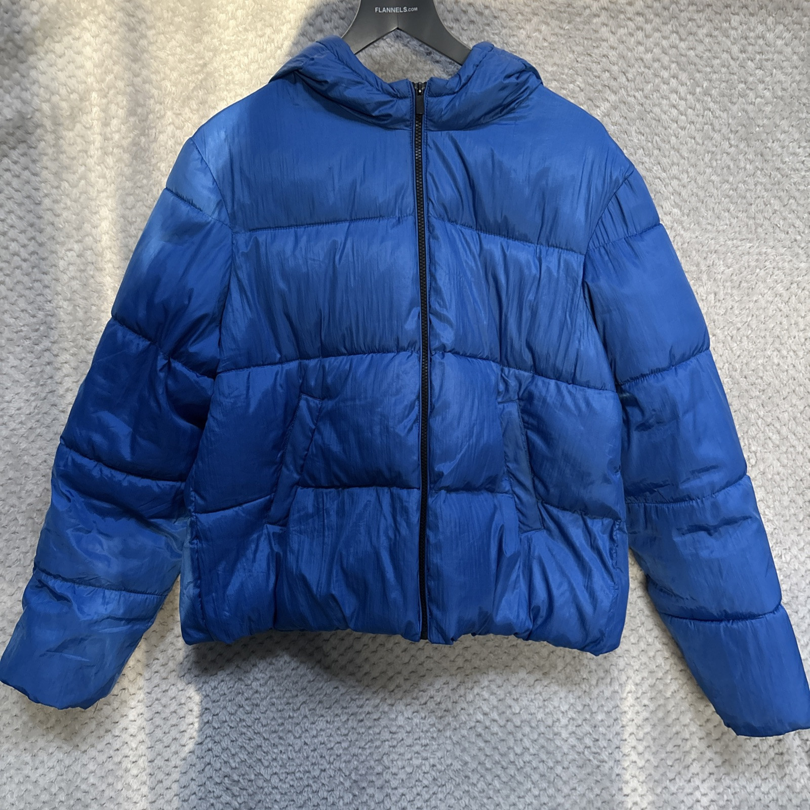 Primark Mens Coat Size L Blue Long Sleeve Puffer