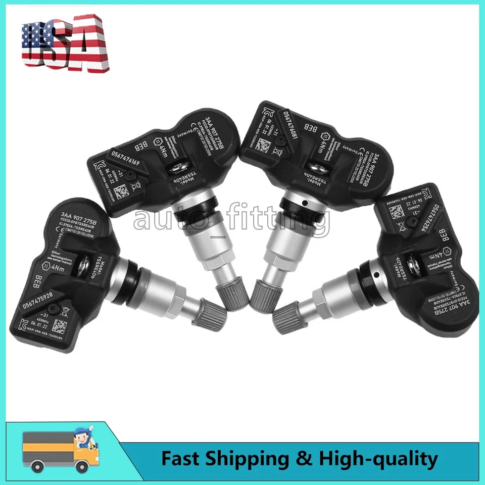 4x TPMS Tire Pressure Sensor 433MHz For Volkswagen CC 2012-17 Tiguan 3AA907275B - Image 2 of 4