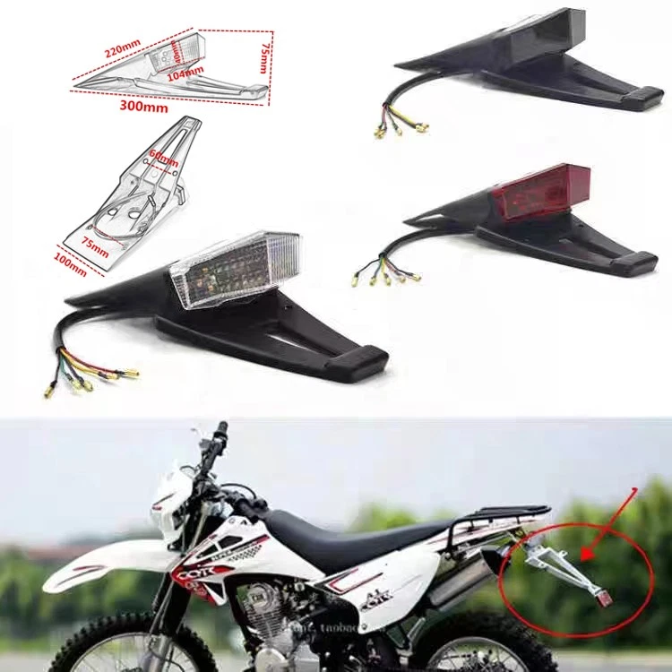 Universal LED Brake Tail Light Rear Fender Turn Signal 12V Dirt Enduro Bike ABS - Image 3 of 4