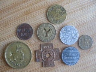 Konvolut Marken Zeichen Jetons Spanien New York Berlin Ungarn Token Wertmarke