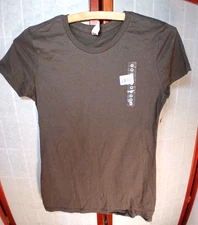 Alstyle Ultimate Brown Solid Ladies Tees Junior Size Medium