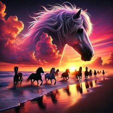 Horse Diamond Art Kits for Adults - 13.8x13.8in 35x35cm ,