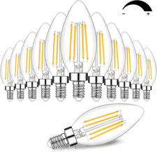 12-Pack Dimmable E12 LED Candelabra Bulbs 60W Equivalent, 2700K Soft Warm White,