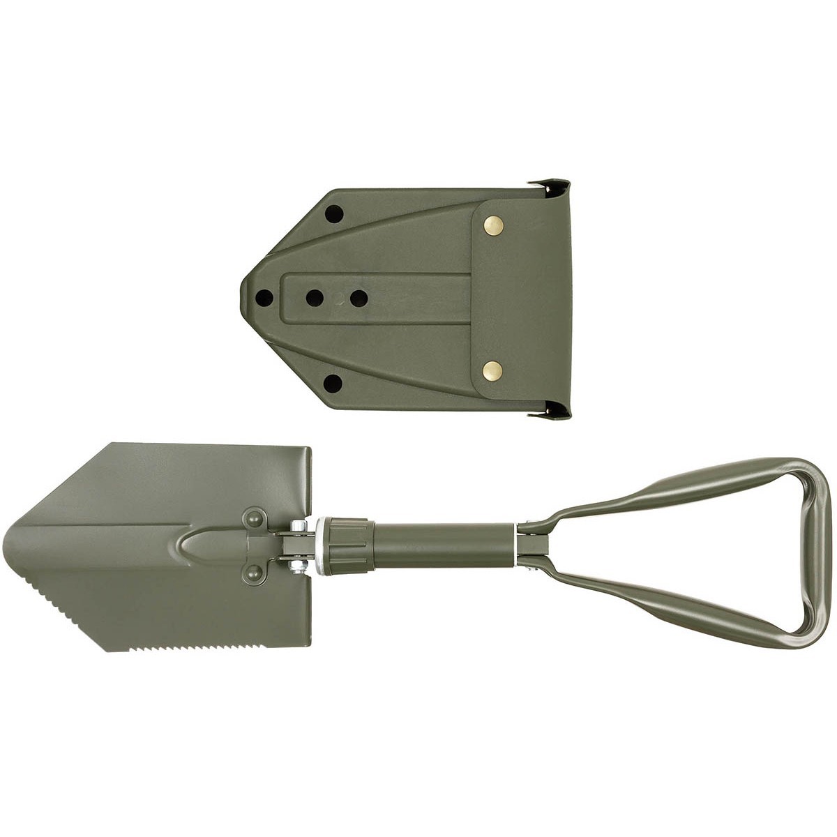 MAX Outdoors BW German Army Style Folding Spade Shovel 3 Part OD Green Case