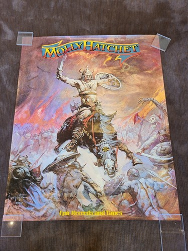 FRAZETTA MOLLY HATCHET Epic Records Promo Poster Beatin' the Odds