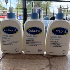 (3X)  Cetaphil Gentle Skin Cleanser Face & Body LARGE 16oz bottle