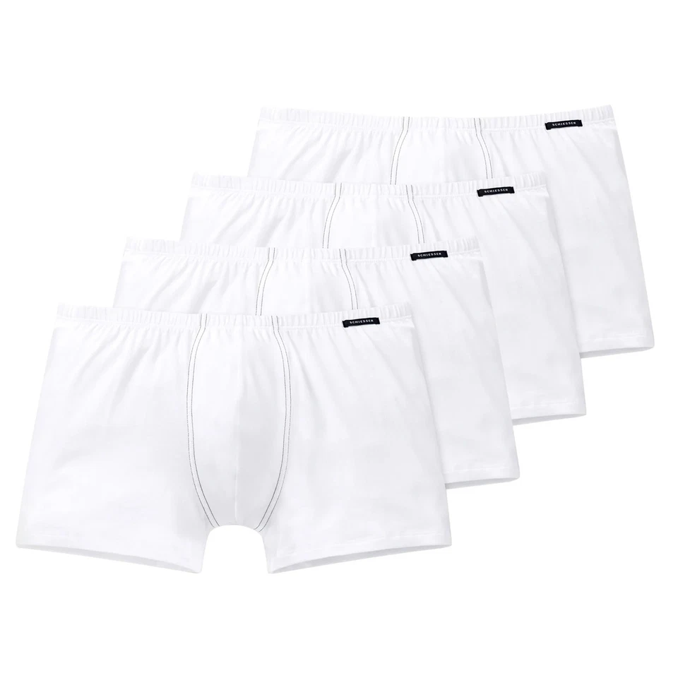 Schiesser da Uomo Pantaloncini 4er Pacco - Pantaloni Boxer Essentials Cotone - Immagine 3 di 4