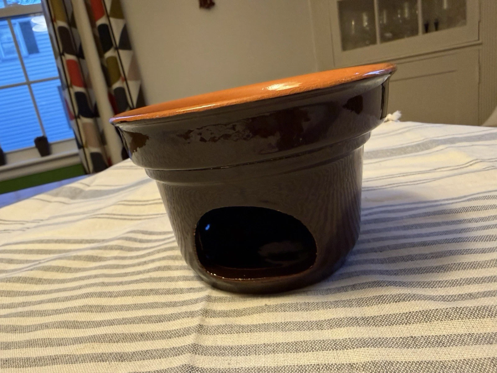Vintage Terracotta Bagna Cauda Warmer