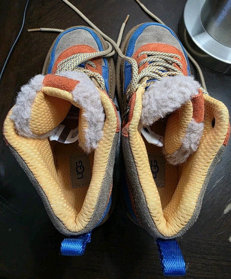 UGG Australia Boys Highland Hi Heritage Boots Lace-Up Brown Leather Colorful - Image 2 of 4