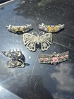 VINTAGE Four METAL BUTTERFLY BARRETTE HAIR Accessories  — photo 1