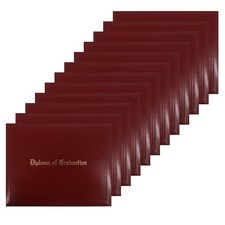 Imprinted Diploma Cover for Certificate 8.5''x 11'' Red,12-Packs