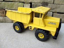 Vintage Buddy L Metal MACK Dump Truck Yellow Construction Toy